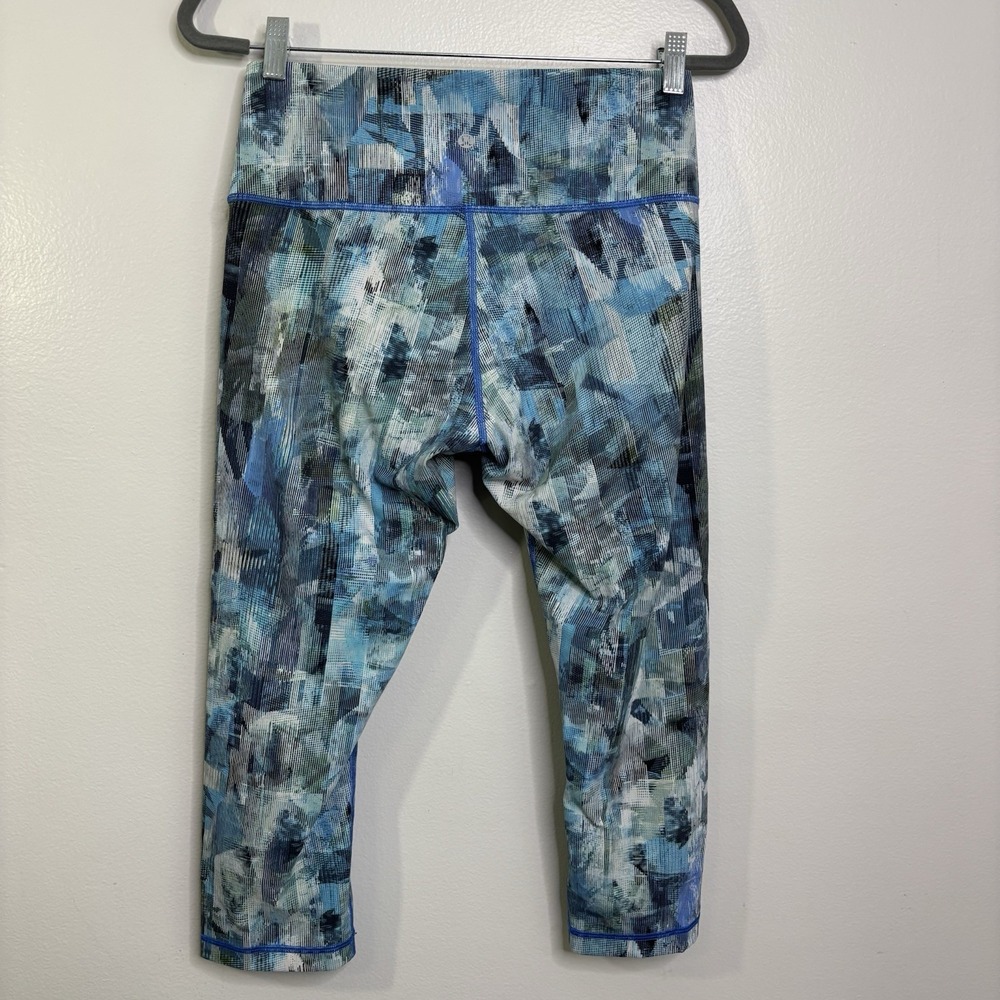 Lululemon Wunder Under High Rise Crop Women's Size 10 Sun Dazed Multi Blue - Picture 2 of 5